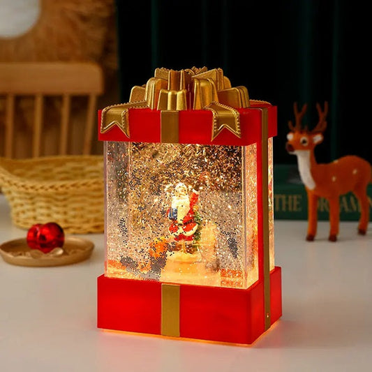 Svetleća snežna muzička kutija sa Deda Mrazom